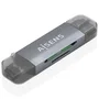AISENS Lector de Tarjetas ASCR-2AC08-GR Gris USB-A y USB-C